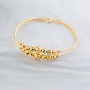 2 Line Kid's Beads Cuff Bracelet (D127) - 925 Silver & 24K Gold Plated - Falaq Jewellery Oman