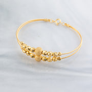 2 Line Kid's Beads Cuff Bracelet (D128) - 925 Silver & 24K Gold Plated - Falaq Jewellery Oman