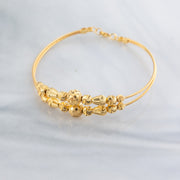 2 Line Kid's Beads Cuff Bracelet (D130) - 925 Silver & 24K Gold Plated - Falaq Jewellery Oman