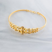 2 Line Kid's Beads Cuff Bracelet (D131) - 925 Silver & 24K Gold Plated - Falaq Jewellery Oman