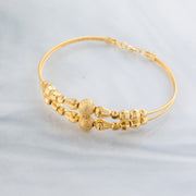 2 Line Kid's Beads Cuff Bracelet (D132) - 925 Silver & 24K Gold Plated - Falaq Jewellery Oman