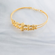 2 Line Kid's Beads Cuff Bracelet (D135) - 925 Silver & 24K Gold Plated - Falaq Jewellery Oman