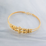2 Line Kid's Beads Cuff Bracelet (D14) - 925 Silver & 24K Gold Plated - Falaq Jewellery Oman