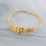 2 Line Kid's Beads Cuff Bracelet (D15) - 925 Silver & 24K Gold Plated - Falaq Jewellery Oman