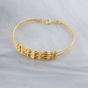 2 Line Kid's Beads Cuff Bracelet (D16) - 925 Silver & 24K Gold Plated - Falaq Jewellery Oman