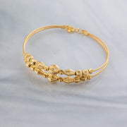 2 Line Kid's Beads Cuff Bracelet (D17) - 925 Silver & 24K Gold Plated - Falaq Jewellery Oman