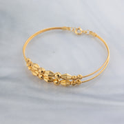 2 Line Kid's Beads Cuff Bracelet (D18) - 925 Silver & 24K Gold Plated - Falaq Jewellery Oman