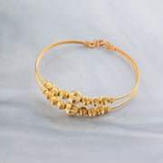 2 Line Kid's Beads Cuff Bracelet (D20) - 925 Silver & 24K Gold Plated - Falaq Jewellery Oman
