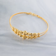 2 Line Kid's Beads Cuff Bracelet (D21) - 925 Silver & 24K Gold Plated - Falaq Jewellery Oman