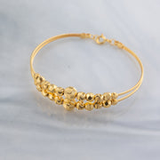 2 Line Kid's Beads Cuff Bracelet (D22) - 925 Silver & 24K Gold Plated - Falaq Jewellery Oman