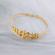 2 Line Kid's Beads Cuff Bracelet (D23) - 925 Silver & 24K Gold Plated - Falaq Jewellery Oman