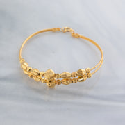 2 Line Kid's Beads Cuff Bracelet (D24) - 925 Silver & 24K Gold Plated - Falaq Jewellery Oman