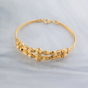 2 Line Kid's Beads Cuff Bracelet (D25) - 925 Silver & 24K Gold Plated - Falaq Jewellery Oman