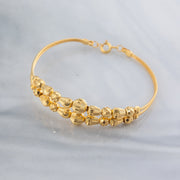 2 Line Kid's Beads Cuff Bracelet (D27) - 925 Silver & 24K Gold Plated - Falaq Jewellery Oman