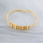 2 Line Kid's Beads Cuff Bracelet (D29) - 925 Silver & 24K Gold Plated - Falaq Jewellery Oman