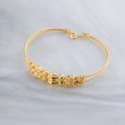2 Line Kid's Beads Cuff Bracelet (D30) - 925 Silver & 24K Gold Plated - Falaq Jewellery Oman