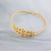 2 Line Kid's Beads Cuff Bracelet (D31) - 925 Silver & 24K Gold Plated - Falaq Jewellery Oman