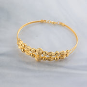 2 Line Kid's Beads Cuff Bracelet (D32) - 925 Silver & 24K Gold Plated - Falaq Jewellery Oman