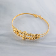 2 Line Kid's Beads Cuff Bracelet (D33) - 925 Silver & 24K Gold Plated - Falaq Jewellery Oman