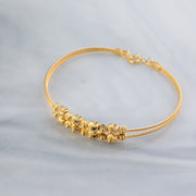2 Line Kid's Beads Cuff Bracelet (D34) - 925 Silver & 24K Gold Plated - Falaq Jewellery Oman