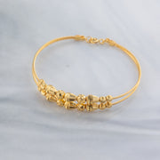 2 Line Kid's Beads Cuff Bracelet (D36) - 925 Silver & 24K Gold Plated - Falaq Jewellery Oman
