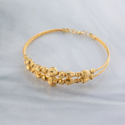 2 Line Kid's Beads Cuff Bracelet (D37) - 925 Silver & 24K Gold Plated - Falaq Jewellery Oman