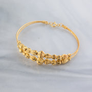 2 Line Kid's Beads Cuff Bracelet (D39) - 925 Silver & 24K Gold Plated - Falaq Jewellery Oman