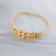 2 Line Kid's Beads Cuff Bracelet (D40) - 925 Silver & 24K Gold Plated - Falaq Jewellery Oman