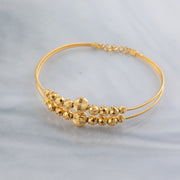 2 Line Kid's Beads Cuff Bracelet (D41) - 925 Silver & 24K Gold Plated - Falaq Jewellery Oman