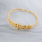 2 Line Kid's Beads Cuff Bracelet (D42) - 925 Silver & 24K Gold Plated - Falaq Jewellery Oman