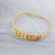 2 Line Kid's Beads Cuff Bracelet (D43) - 925 Silver & 24K Gold Plated - Falaq Jewellery Oman