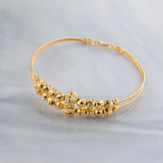 2 Line Kid's Beads Cuff Bracelet (D45) - 925 Silver & 24K Gold Plated - Falaq Jewellery Oman