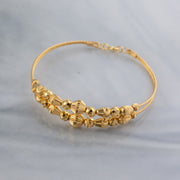 2 Line Kid's Beads Cuff Bracelet (D46) - 925 Silver & 24K Gold Plated - Falaq Jewellery Oman