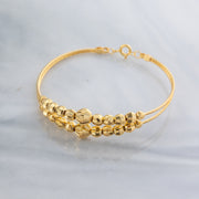 2 Line Kid's Beads Cuff Bracelet (D47) - 925 Silver & 24K Gold Plated - Falaq Jewellery Oman