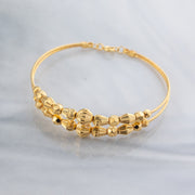 2 Line Kid's Beads Cuff Bracelet (D49) - 925 Silver & 24K Gold Plated - Falaq Jewellery Oman
