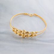 2 Line Kid's Beads Cuff Bracelet (D53) - 925 Silver & 24K Gold Plated - Falaq Jewellery Oman