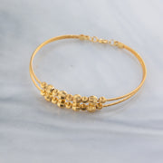 2 Line Kid's Beads Cuff Bracelet (D57) - 925 Silver & 24K Gold Plated - Falaq Jewellery Oman