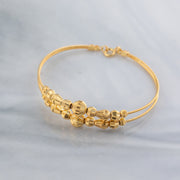 2 Line Kid's Beads Cuff Bracelet (D58) - 925 Silver & 24K Gold Plated - Falaq Jewellery Oman