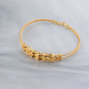 2 Line Kid's Beads Cuff Bracelet (D59) - 925 Silver & 24K Gold Plated - Falaq Jewellery Oman