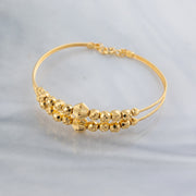 2 Line Kid's Beads Cuff Bracelet (D63) - 925 Silver & 24K Gold Plated - Falaq Jewellery Oman