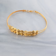 2 Line Kid's Beads Cuff Bracelet (D64) - 925 Silver & 24K Gold Plated - Falaq Jewellery Oman