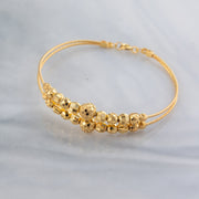 2 Line Kid's Beads Cuff Bracelet (D65) - 925 Silver & 24K Gold Plated - Falaq Jewellery Oman