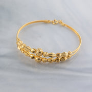2 Line Kid's Beads Cuff Bracelet (D67) - 925 Silver & 24K Gold Plated - Falaq Jewellery Oman
