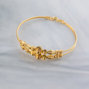 2 Line Kid's Beads Cuff Bracelet (D70) - 925 Silver & 24K Gold Plated - Falaq Jewellery Oman