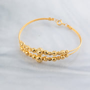 2 Line Kid's Beads Cuff Bracelet (D71) - 925 Silver & 24K Gold Plated - Falaq Jewellery Oman