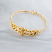 2 Line Kid's Beads Cuff Bracelet (D72) - 925 Silver & 24K Gold Plated - Falaq Jewellery Oman