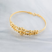 2 Line Kid's Beads Cuff Bracelet (D73) - 925 Silver & 24K Gold Plated - Falaq Jewellery Oman