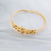 2 Line Kid's Beads Cuff Bracelet (D74) - 925 Silver & 24K Gold Plated - Falaq Jewellery Oman