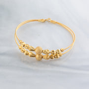 2 Line Kid's Beads Cuff Bracelet (D75) - 925 Silver & 24K Gold Plated - Falaq Jewellery Oman