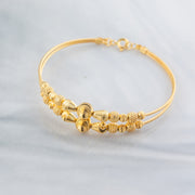 2 Line Kid's Beads Cuff Bracelet (D77) - 925 Silver & 24K Gold Plated - Falaq Jewellery Oman
